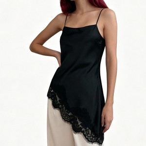 Women Square Neck Satin Cami Top, Thin Spaghetti Strap