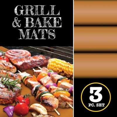 Copper Non-Stick Grill and Baking Mats Set of 3