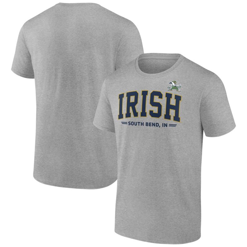 NCAA Notre Dame Fighting Irish Men&#39;s Gray Bi-Blend T-Shirt, 1 of 4