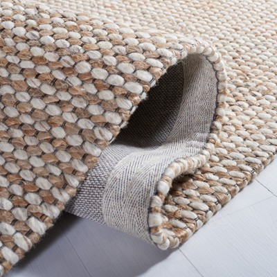 Natural Beige Hand-Tufted Wool and Synthetic Area Rug, 4' x 6'
