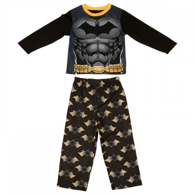 Kids DC Comics Batman Costume Cosplay Long Sleeve 2-Piece Pajama Set