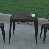 Emma and Oliver Modern Weather and Rust Resistant Black Steel Patio Table with Polyresin Top and Rounded Corners for Indoor and Outdoor Use - 4 of 4