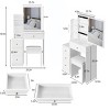 Accent Vanity Table Modern with Sliding Mirror and Cushioned Stool for Small Bedroom -29.2"W-3irtyhousy - 4 of 4