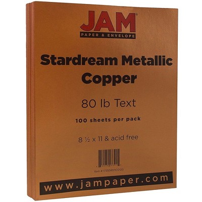 JAM Paper Metallic 32lb Paper 8.5 x 11 Copper Stardream Metallic 173SD8511CO120