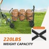 JIONJOY 3 cu. ft. Wagon Cart 330 lbs. Collapsible Folding Cart Steel Utility Garden Cart with Wheels for Camping - 4 of 4