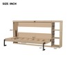 Twin/Full Size Murphy Bed Multifunctional Foldable Platform Bedframe with Bookshelf, Natural/White-ModernLuxe - 4 of 4