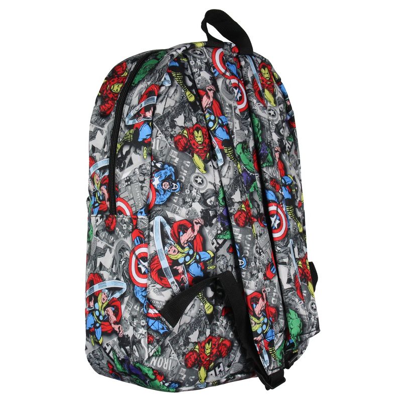 Marvel Avengers Vintage Comic Characters Laptop School Travel Backpack Grey, 3 of 5