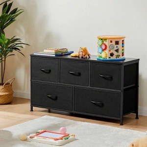 SKRAN Dresser For Bedroom,5 Storage Drawers,Fabric Closet Chests Organizer Tower Furniture With Wooden Metal Frame For Clothes, Guest Room - 1 of 4
