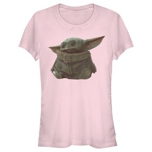 Juniors Womens Star Wars The Mandalorian The Child Portrait T-Shirt - 1 of 3