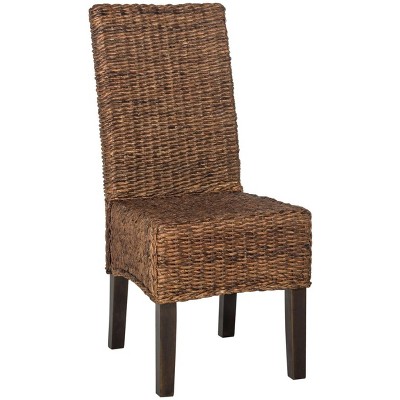 Avita Brown Wicker and Pine Dining Chair Set
