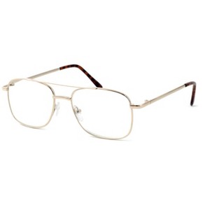 Calabria 8151 Mens Aviator Reading Glasses | Lightweight & Comfortable | Metal Frame | Silicone Nose Pads | 5.25 x 1.6 | Brown | +1.50 - 1 of 4
