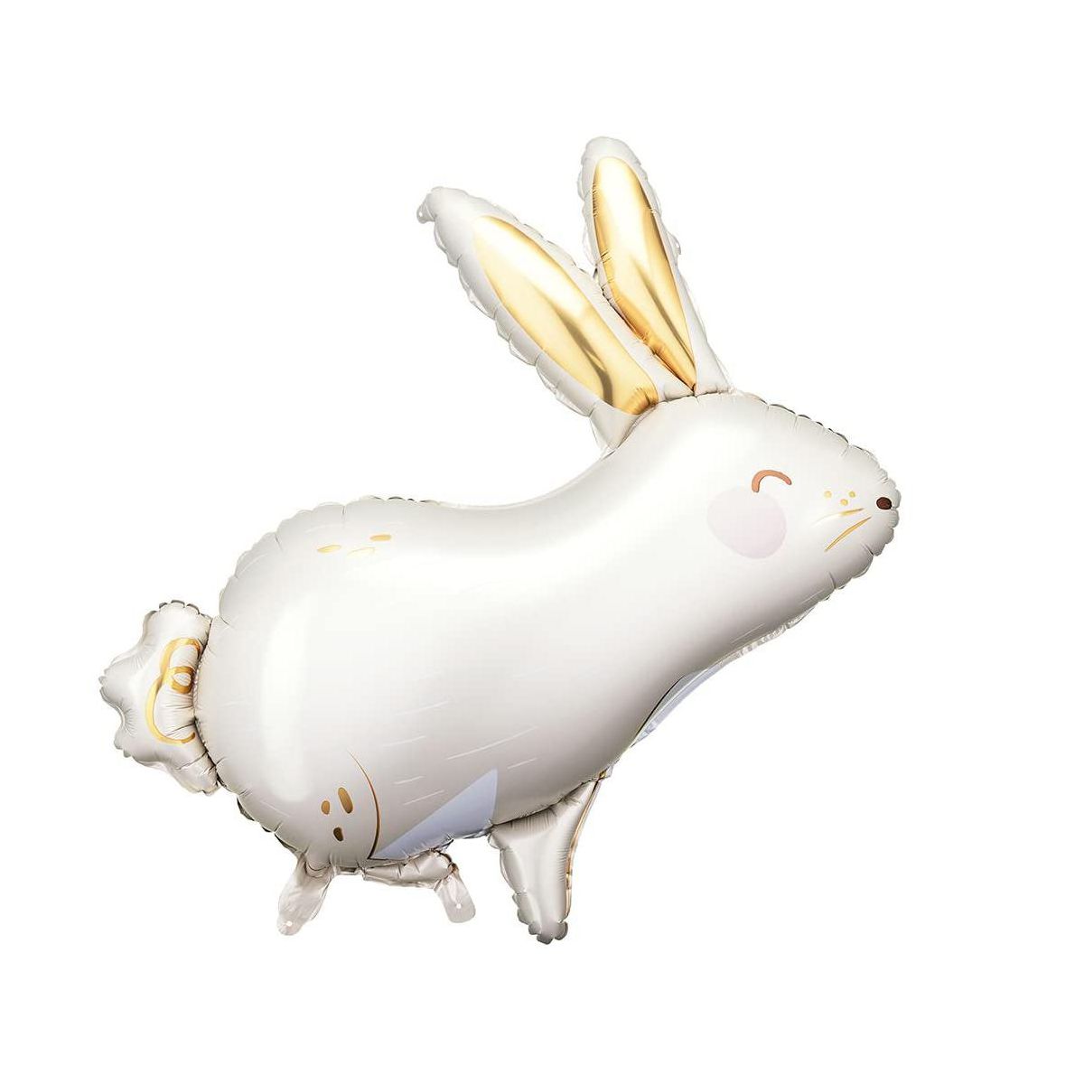 Rabbit Balloon PartyDeco 27.5x28 Inch, White Easter Bunny Balloons for Baby Shower Birthday Decorations, Hare Animal Themed Kids Party Decor