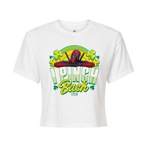 Women's - Marvel - St. Patrick's Day I Pinch Back Cropped Graphic T-Shirt - 1 of 4