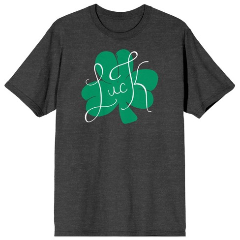 St Patrick's Day Luck Clover Crew Neck Short Sleeve Charcoal Heather Women's  T-shirt : Target