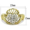 Slickblue IP Gold Stainless Steel Ring with Clear Crystal, Heart Design, Women’s Engagement Ring, Size 5-10 - 2 of 4