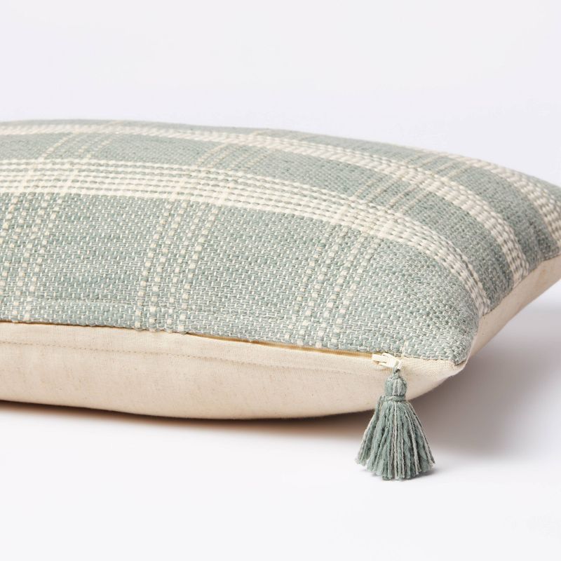 Woven Plaid Throw Pillow with Tassel Zipper - Threshold™ designed with Studio McGee, 4 of 12