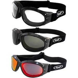 3 Pairs of Global Vision Eyewear Eliminator Safety Motorcycle Goggles - 1 of 4