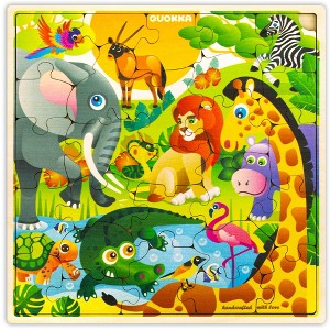 QUOKKA 28 Pieces Wooden Puzzles for Kids 3 4 5 Years Old - 1 of 4
