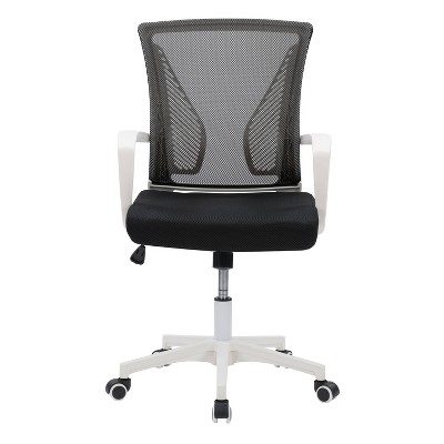 ErgoComfort 23" Black Mesh & Plastic Swivel Task Chair with Lumbar Support