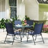 Tangkula Patio Folding Chairs Set of 2 Outdoor Dining Chairs w/ Ergonomic Backrests & Armrests - 3 of 4