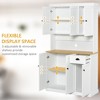 71" Buffet with Hutch, Modern Farmhouse Kitchen Pantry Storage Cabinet with Microwave Oven Countertop, Drawer, and Cupboard - 4 of 4