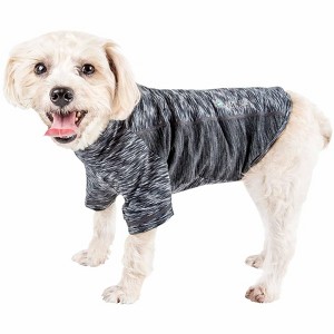 Pet Life (R) Active 'Warf Speed' Heathered Ultra-Stretch Sporty Performance Dog T-Shirt - 1 of 4