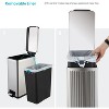 Home Zone Living 8 Gallon Slim Stainless Steel Kitchen Trash Can with Reeded Pattern, Step Pedal and Soft-Close Lid, Silver - 4 of 4