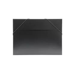 JAM Paper Plastic Portfolio with Elastic Closure Large 11 x 15 x 1/2 Black Sold Individually (6102