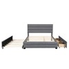 NicBex Queen Platform Bed Modern Wooden Bed Frame with Twin Size Trundle, Upholstered Headboard and Drawers for Bedroom, No Box Spring Required - 3 of 4