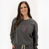 Simply Sage Market Embroidered Utah Sego Flower Lightweight Garment Dyed Sweatshirt - XL - Pepper - 3 of 4