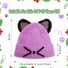 FAAYFIAN Sequin Cat Ear Knitted Beanie Hat for Kids Age 7-12 Winter Knit Skull Cap Winter Hat Outdoor Ear Warmer - 3 of 4
