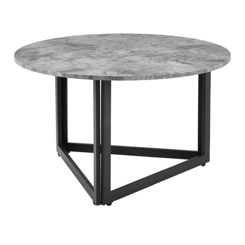 Modern Metal Base Round Coffee Table Saracina Home Target