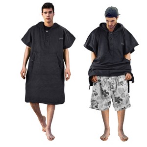 Tirrinia Wearable Stylish Beach Towel, Surf Cape Changing Towel Swim Robe with Hood, Portable Dressing Room, Pool Surfing Beach Must Haves - 1 of 4