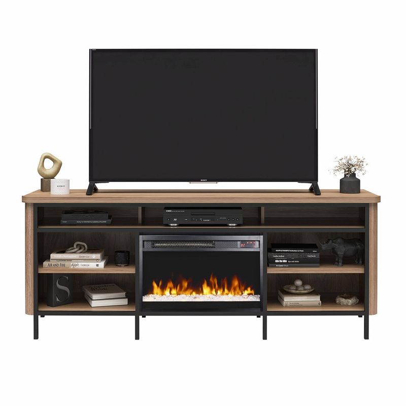 Dexdale Electric Fireplace and TV Stand for TVs up to 75&#34; Walnut - Room &#38; Joy, 1 of 11