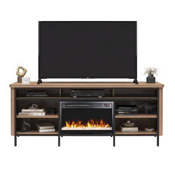 Dexdale Electric Fireplace and TV Stand for TVs up to 75" Walnut - Room & Joy