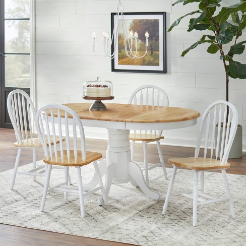 White round extendable dining table online set