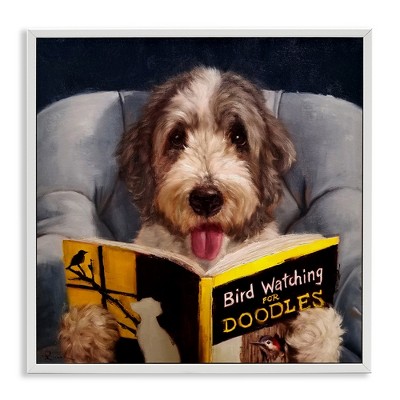 Stupell Industries Dog with Bird Watching Book, 24" x 24"