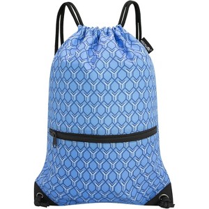 Drawstring Backpack, Lightweight Sports Gym Sack for Men & Women, Durable Cinch Snackpack for Beach - 1 of 4