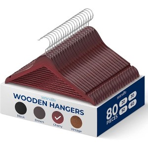SereneLife Solid Wood Clothes Hangers - 1 of 4