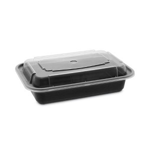 Pactiv Evergreen Newspring VERSAtainer Microwavable Containers, 16 oz, 5 x 7.25 x 1.5, Black/Clear, Plastic, 150/Carton - 1 of 4