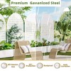 PexFix 72 in. H x 47 in. W White Metal Arch Wall Planter Box with Trellis for Climbing Plants - 4 of 4