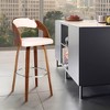 Shelly Contemporary Swivel Barstool Walnut/Cream - Armen Living - 2 of 4