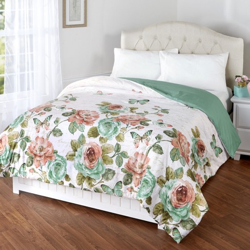 Lakeside Rose Garden Comforter Floral Farmhouse Bedspread King Target