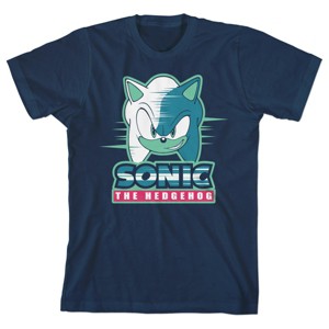 Sonic the Hedgehog Modern Remix Youth Boy's Navy Blue Graphic Tee - 1 of 1