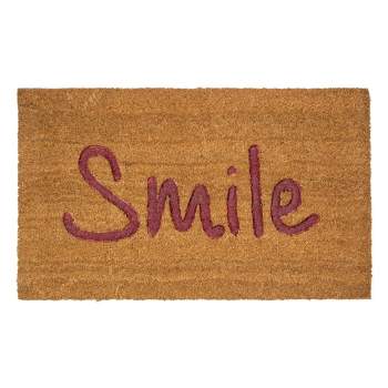 Northlight Natural Coir "Smile" Outdoor Rectangular Doormat 18" x 30"