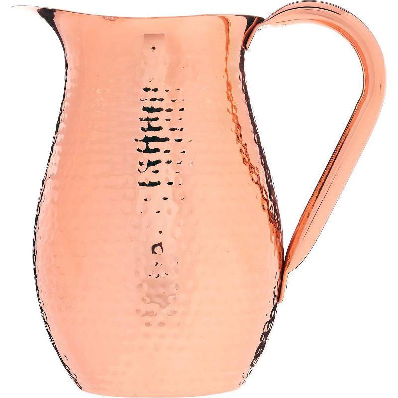 OGGI Stainless Steel Copper Pitcher-Copper Plated Water Pitcher with Hammered, 68oz /2 Lt Drink Pitcher, Copper Kitchen Accessories, 3 of 7