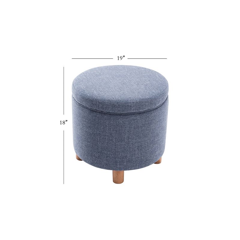 Round Storage Ottoman with Lift Off Lid - WOVENBYRD, 4 of 14