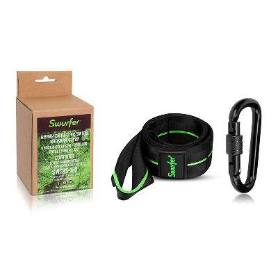 Flybar Swurfer 120" Tree Hanging Strap with Carabiner - Black