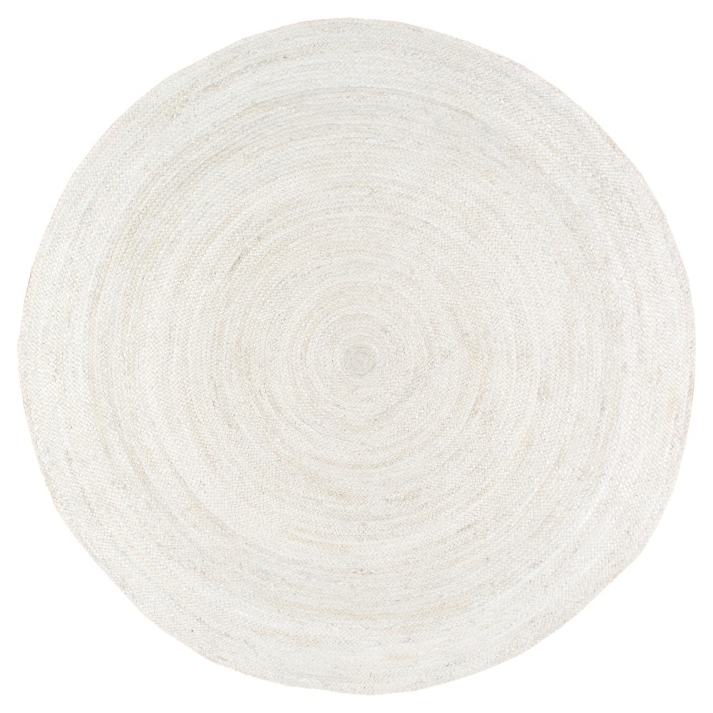 4' Round Hand Woven Rigo Jute Area Rug Off White - nuLOOM