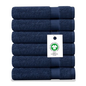 Delara 100% Organic Cotton Soft, Quick Dry & Ultra-Absorbent Wash Cloth (Pack of 6) - 1 of 4